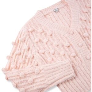 HABITUAL SOFT PINK POM POM CARDIGAN SWEATER